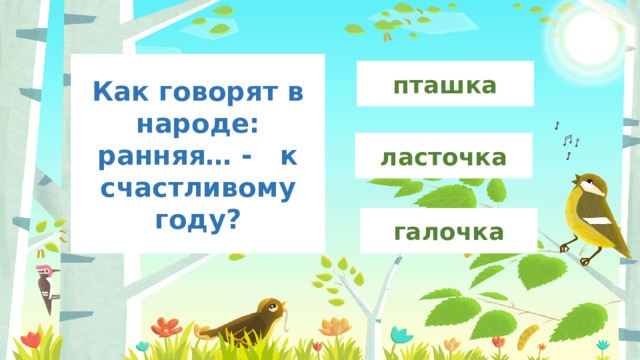 Как говорят в народе: ранняя… - к счастливому году? пташка ласточка галочка 