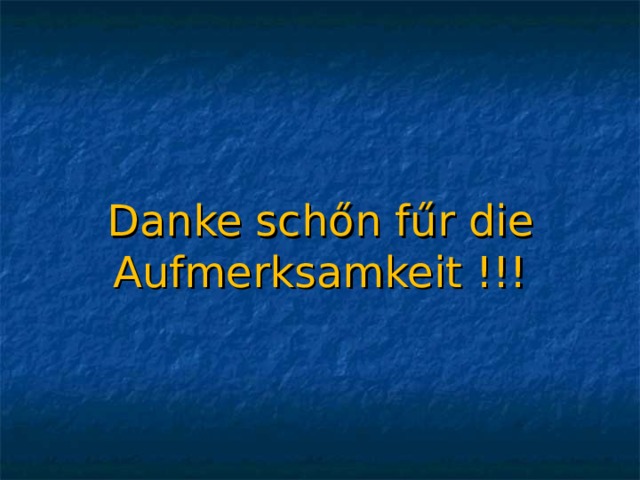 Danke sch ő n f ű r die Aufmerksamkeit !!! 