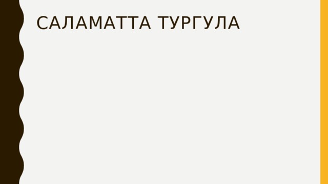 Саламатта тургула 
