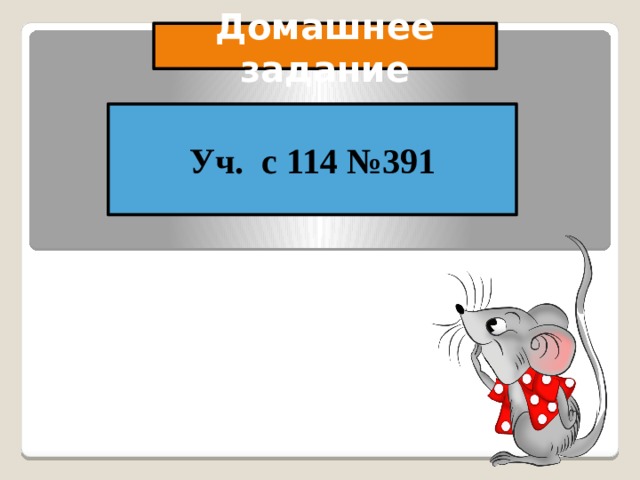 Домашнее задание Уч. с 114 №391 