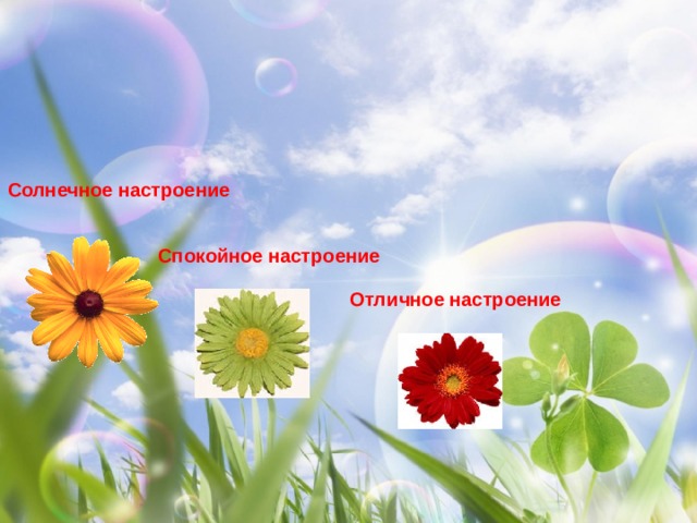 Солнечное настроение Спокойное настроение Отличное настроение 