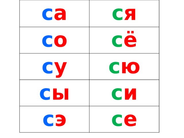 с а с я с о с ё с у с ю с ы с и с э с е 