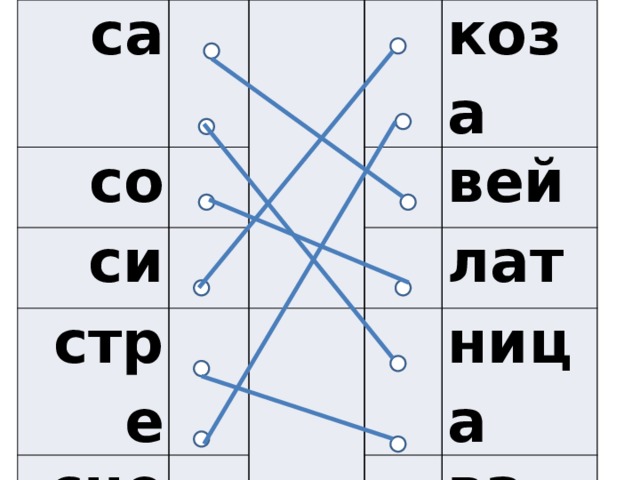 са со си  стре сне коза соло вей лат ница ва гирь 