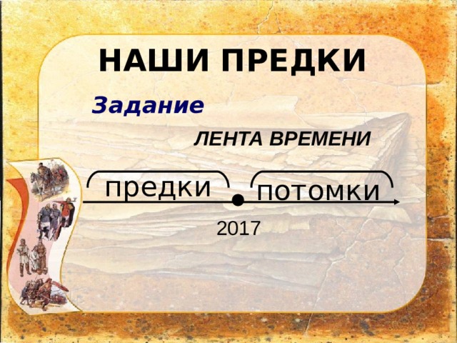 НАШИ ПРЕДКИ Задание  ЛЕНТА ВРЕМЕНИ  2017 предки потомки 