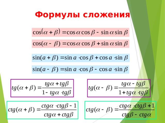 Формулы сложения 