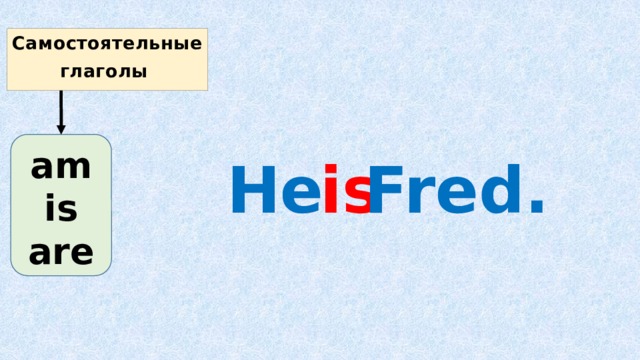 Самостоятельные глаголы am is are He is Fred.