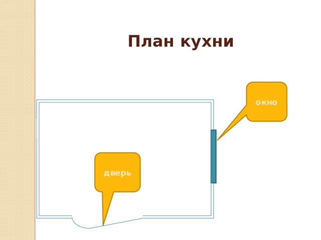 План кухни окно дверь 