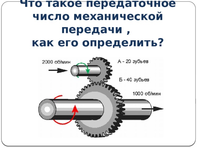 Что такое передаточное число механической передачи ,  как его определить? 