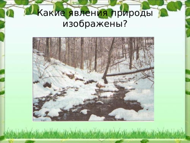 Какие явления природы изображены? 