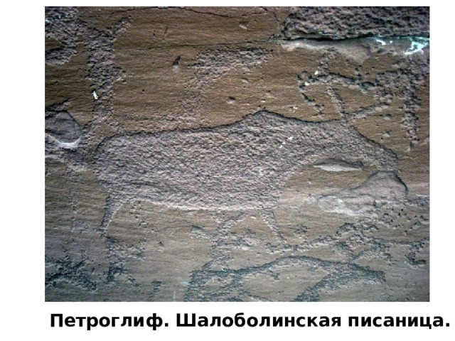 Петроглиф.  Шалоболинская писаница. 