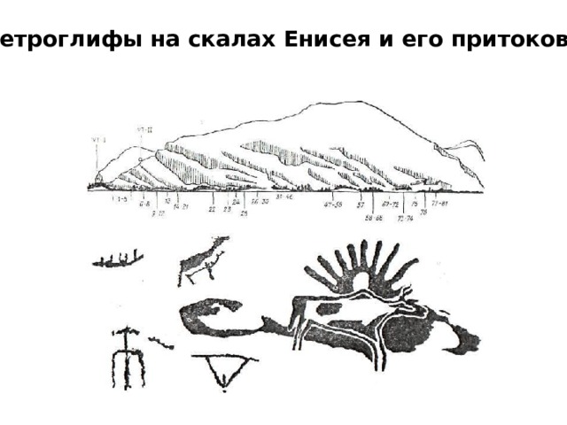Петроглифы на скалах Енисея и его притоков . 