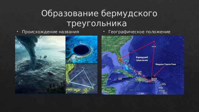 Образование бермудского треугольника Происхождение названия Географическое положение 