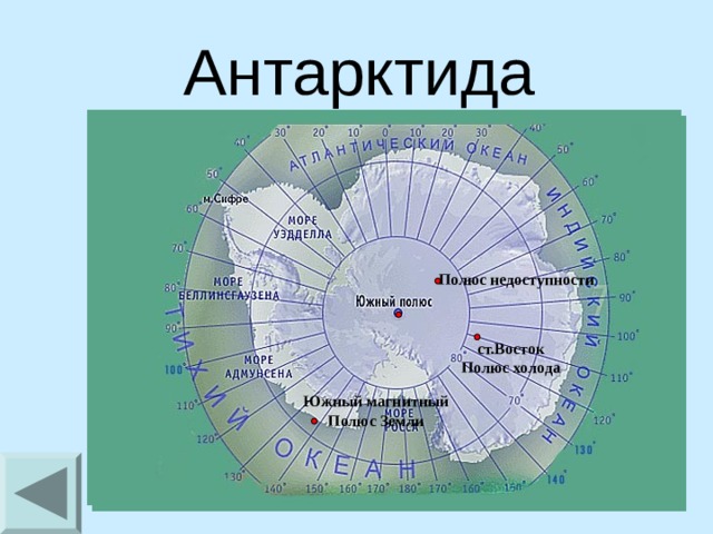 Антарктида Полюс недоступности ст.Восток Полюс холода Южный магнитный Полюс Земли 