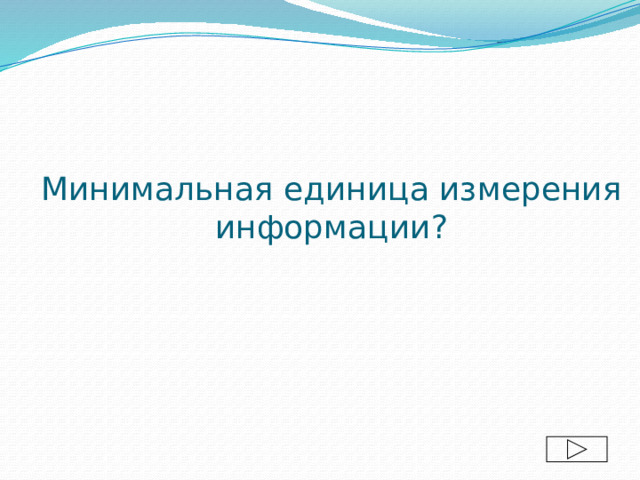 Минимальная единица измерения информации? 