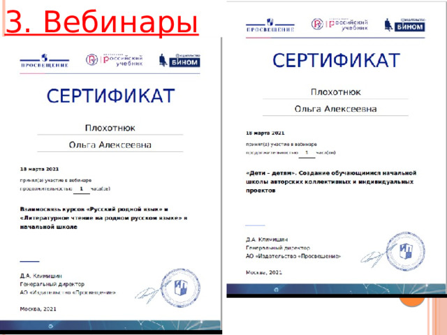 3. Вебинары 