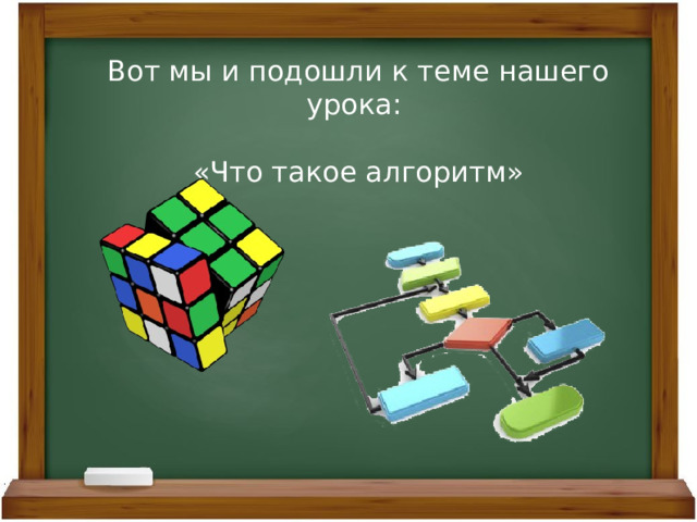 Вот мы и подошли к теме нашего урока: «Что такое алгоритм» 