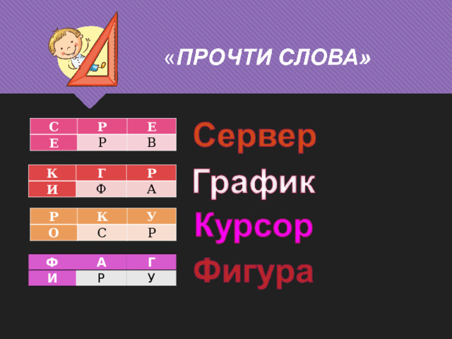 С Р Е Р Е В К И Г Р Ф А Р О К С У Р Ф И А Г Р У 