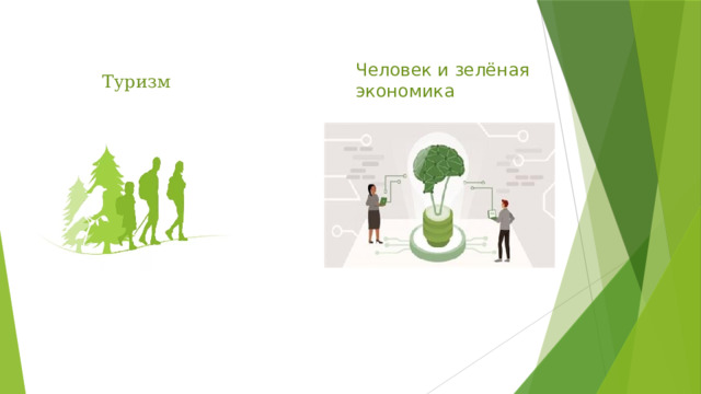 Направления Зелёной ЭКОНОМИКИ Человек и зелёная экономика Туризм 