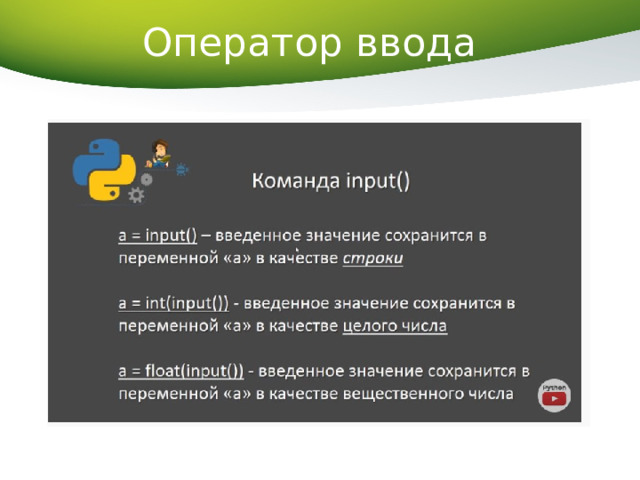 Оператор ввода 