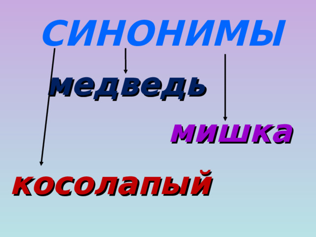 СИНОНИМЫ медведь мишка косолапый  