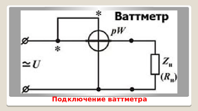 Подключение ваттметра 