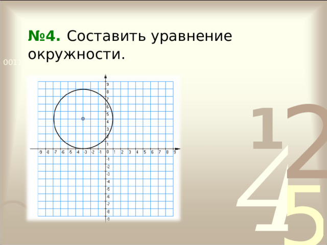 № 4.  Составить уравнение окружности. 