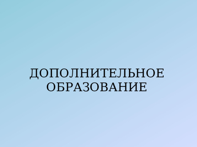 ДОПОЛНИТЕЛЬНОЕ ОБРАЗОВАНИЕ 