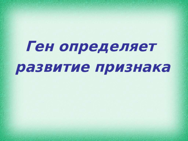Ген определяет развитие признака