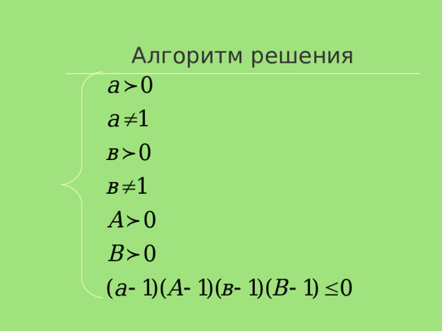 Алгоритм решения 