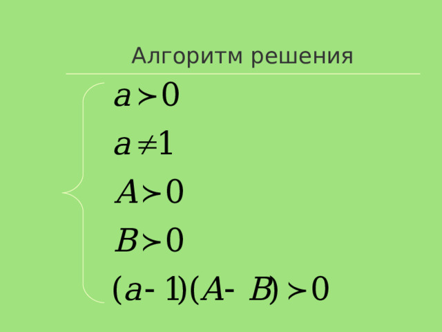 Алгоритм решения 