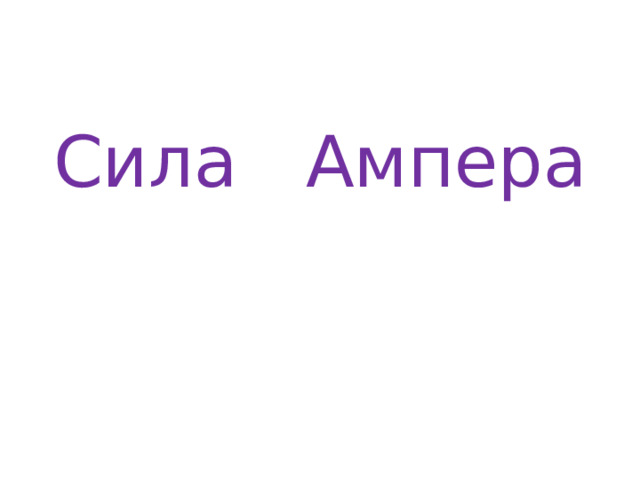Сила Ампера 