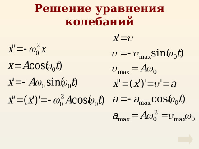 Решение уравнения колебаний 