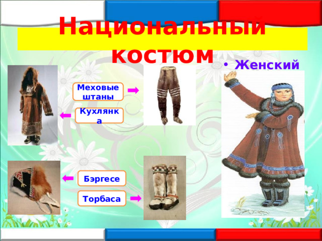 Национальный костюм Женский Меховые штаны Кухлянка Бэргесе Торбаса 